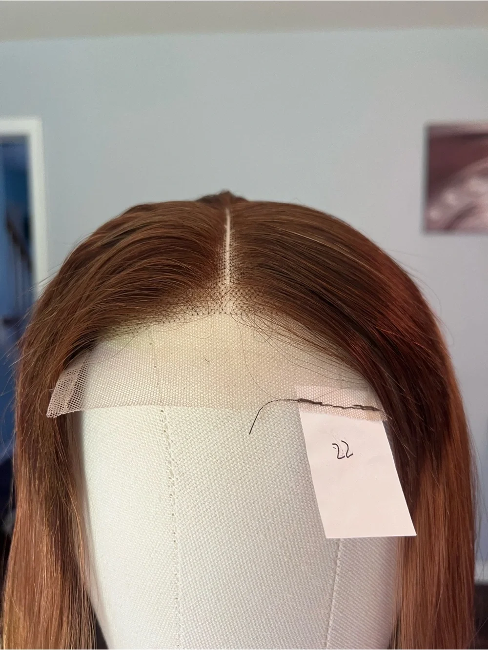 Bone Straight Ombre Wig in Copper Brown to Ginger - Human Hair